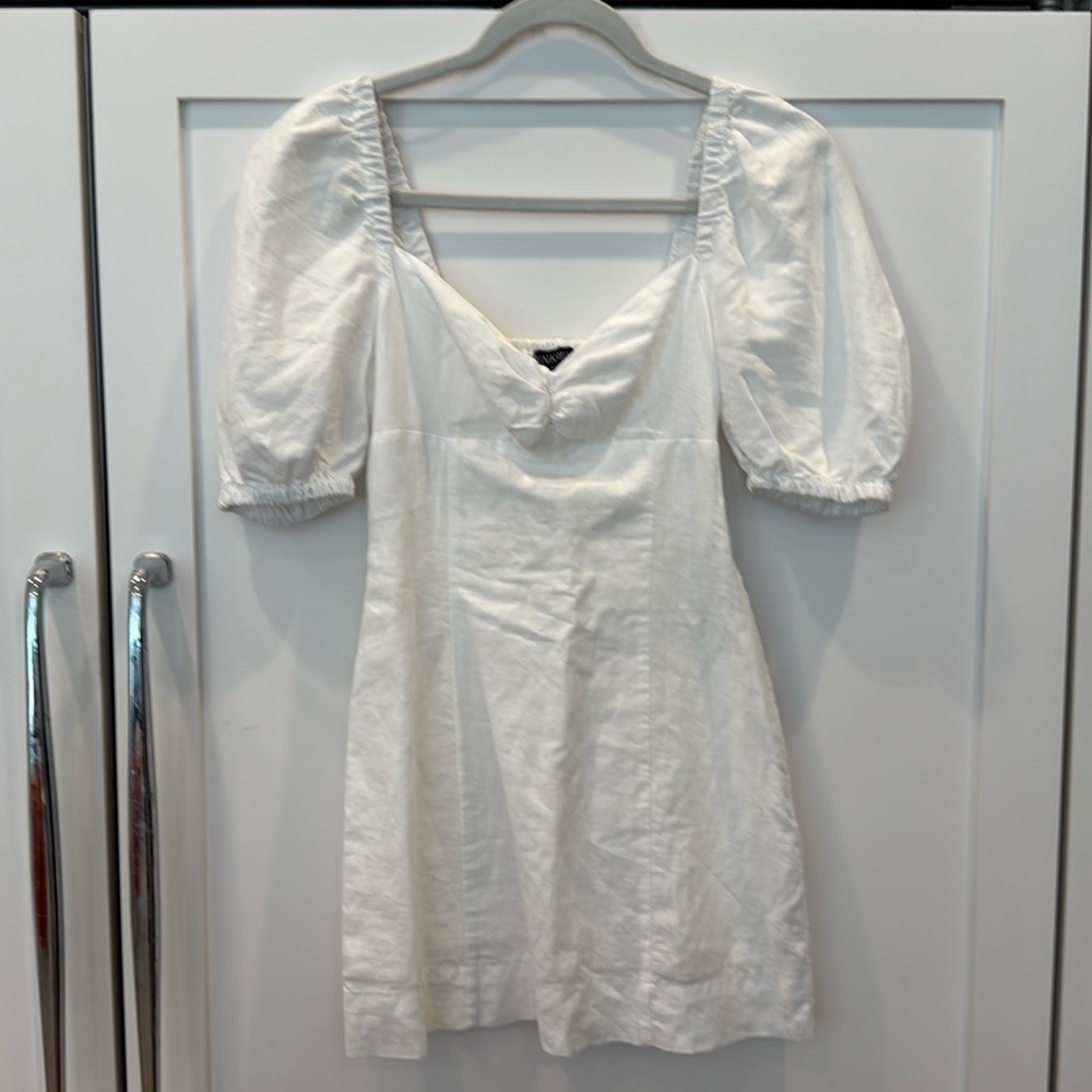MINKPINK Leigh Minidress. White Linen/Cotton. XS